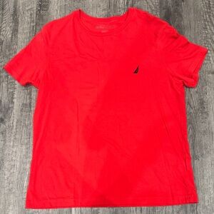 Nautica Men's Bright Red Short Sleeve Tee
